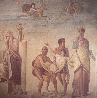 Alma-Tadema, Sir Lawrence The Sacrifice of Iphigenia,Roman,1st century AD Wall painting from pompeii(House of the Tragic Poet) (mk23) Norge oil painting art